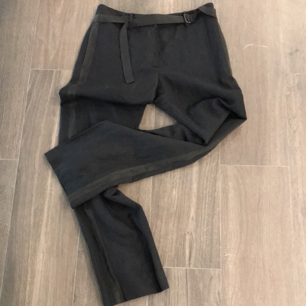 EUC Ann Demeulemeester Womens Black Straight Leg Tuxedo Trousers